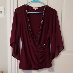 DressBarn Flowy top with jewel accents